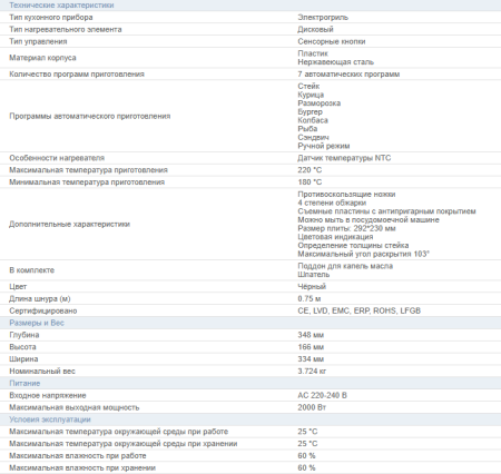 Электрогриль AENO EG3,арт.AEG0003