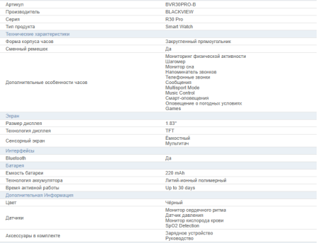 Умные часы Blackview R30 Pro Black, арт. BVR30PRO-B