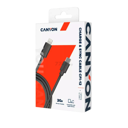 Кабель USB CANYON СFI-12, чёрный, арт. CNE-CFI12B